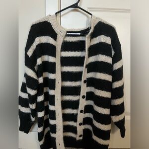 Zara striped sweater cardigan